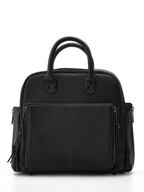 Ayla & Co. Mini Convertible Diaper Bag - Black Vegan Leather- NEW